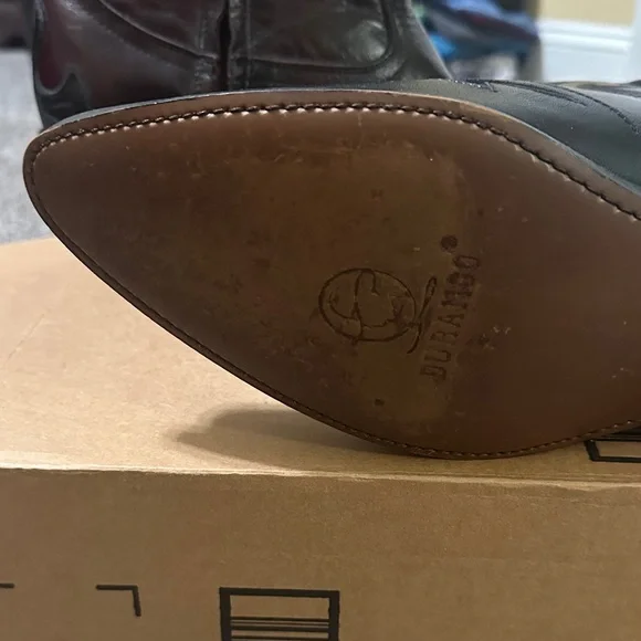 Durango Western Ankle Boots Burgundy and black embroidered Leather size 8 D - Picture 11 of 14